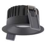 Ledvance Faretti LED Fix Aluminium Nero 8W 640lm 36D - 927 Bianco Molto Caldo | Ritaglio 68mm - IP44 - Miglior resa cromatica - Dimmerabile