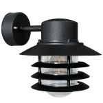 Nordlux Vejers Luce Da Parete Metallo e Vetro Nero | IP54 - Adatto per E27