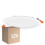 Confezione Multipack 12x Osram Downlight LED Recess Slim Bianca 22W 2000lm 110D - 840 Bianco Freddo| Ritaglio 120mm - IP20
