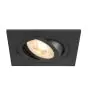 SLV New Tria 75 Faretti Aluminium Nero Piazza | Ritaglio 75mm - Adatto per 1x GU10 